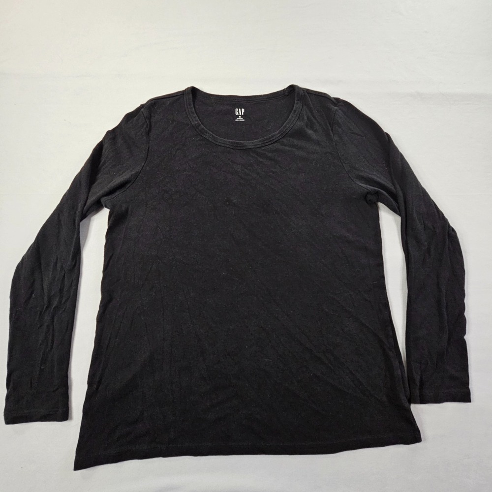 Gap Favorite T Black Long Sleeve Cotton Modal T-Shirt Women's XL